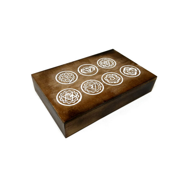 Shreyshti Wooden MDF Storage / Tarot Card Box 7 Chakra approx. 12"x8" for Tarot Cards, Jewelry etc.